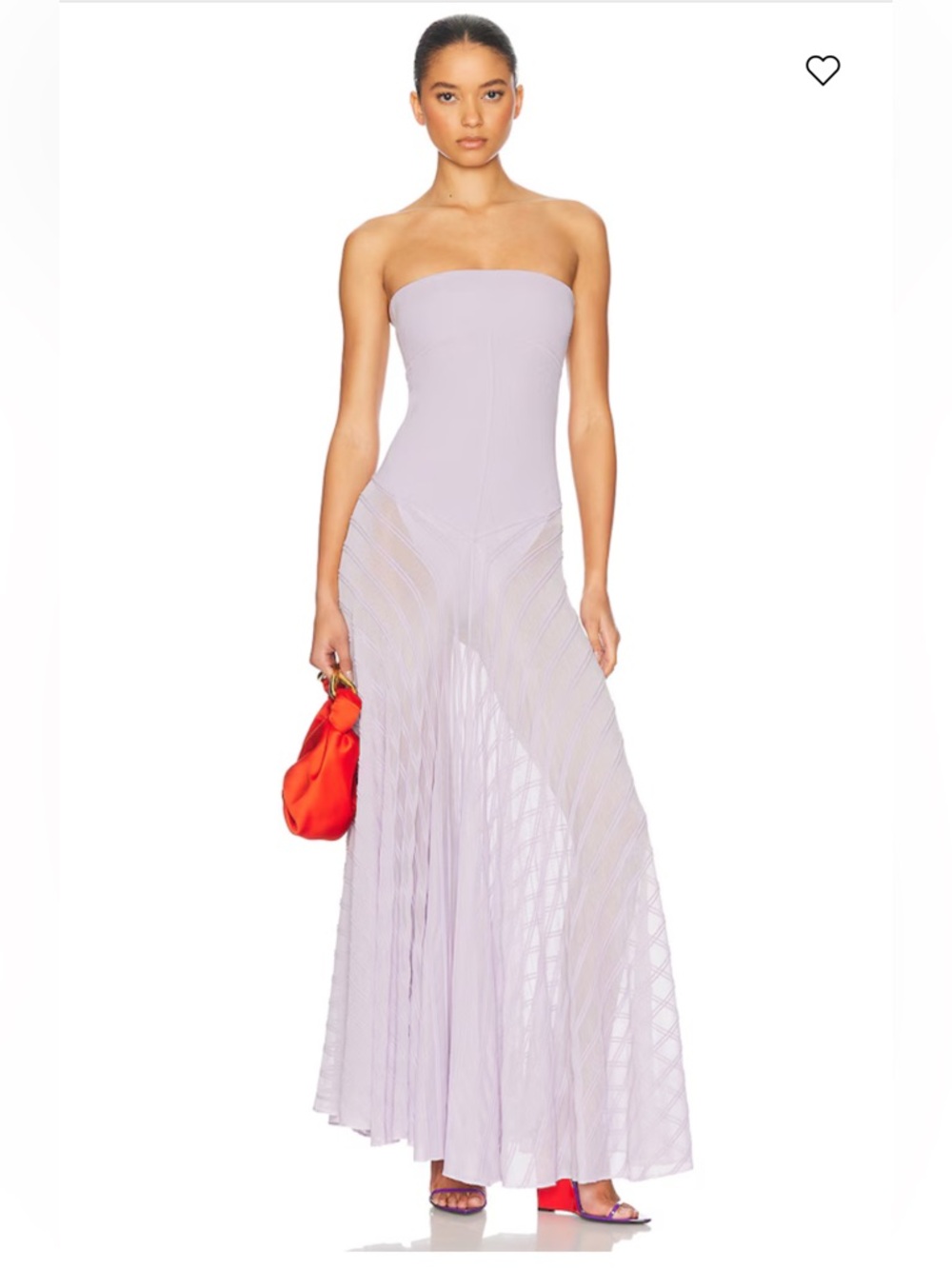 HELSA June Knit Bodysuit Dress Strapless Lilac Evening Gown FLAW FWRD Revolve M